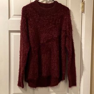 Beautiful size L burgundy mohair long sleeve sweater